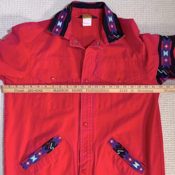 Vintage David James Western Duster Rangewear Southwest Aztec Embroidery 90s USA - Picture 8 of 12